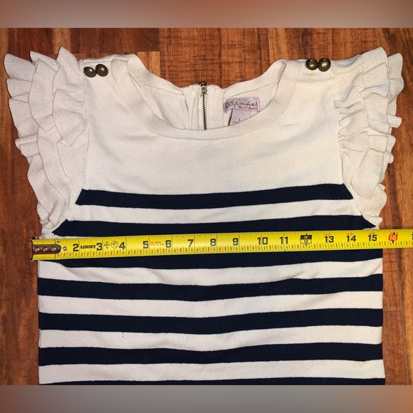 Glimmer by JJ Basics - Ruffled cap sleeve striped sweater dress - Picture 6 of 8